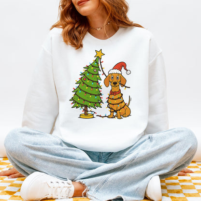 Sausage Dog Christmas Lights Dachshund Sweatshirt – Holiday Gift