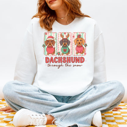 Dachshund Through the Snow Trio Christmas Sweatshirt