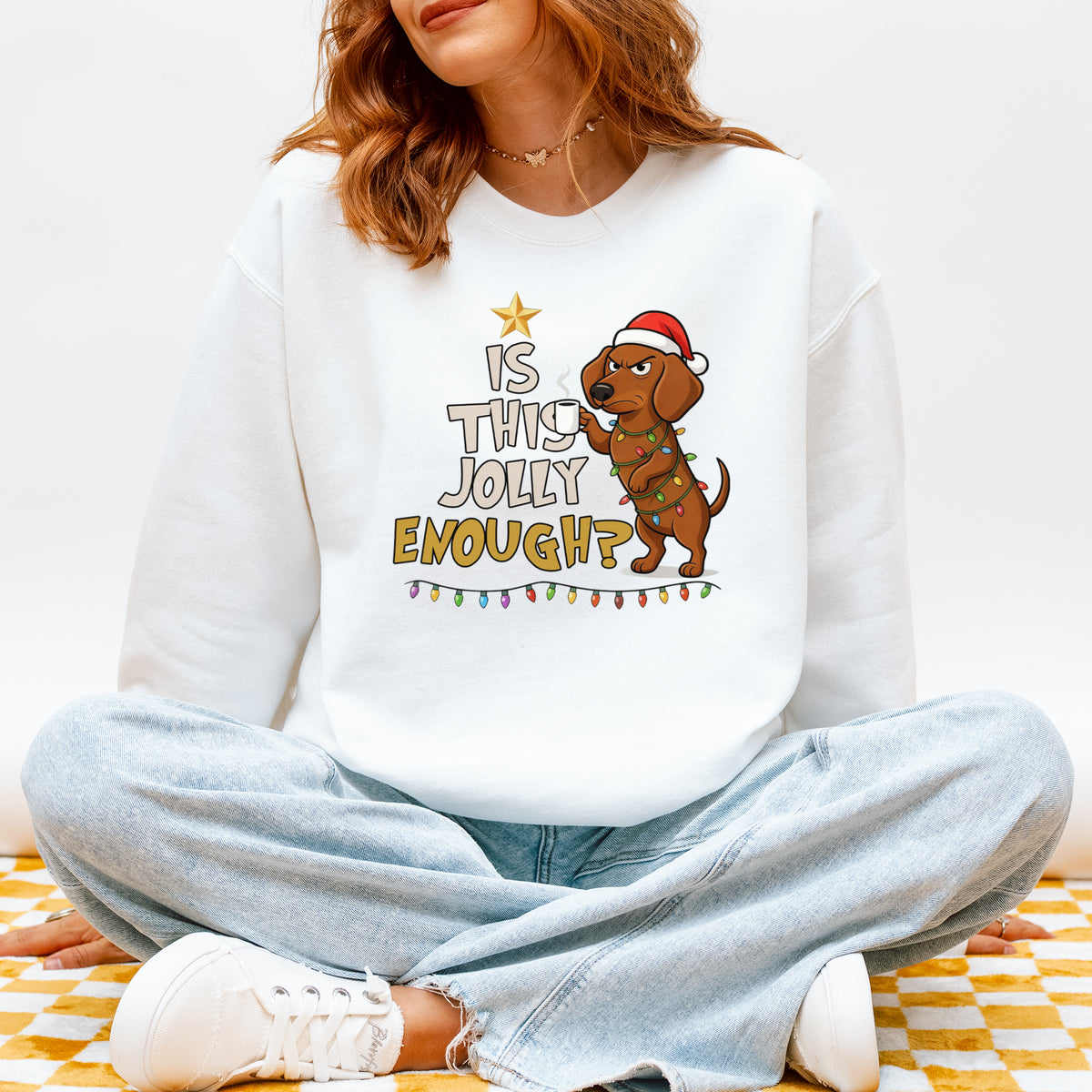 Is This Jolly Enough Dachshund Christmas Sweatshirt