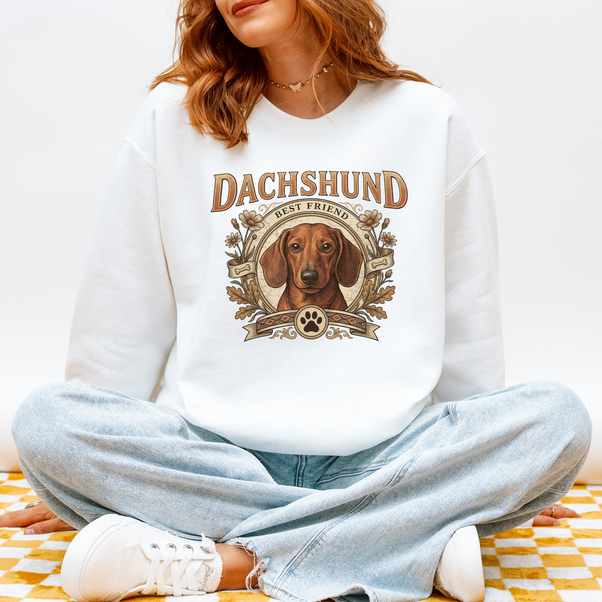 Custom Dachshund Sweatshirt Personalized Dog Portrait Gift