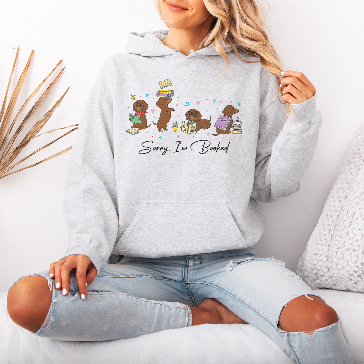Sorry I'm Booked Dachshund Hoodie – Book Lover Doxie Gift