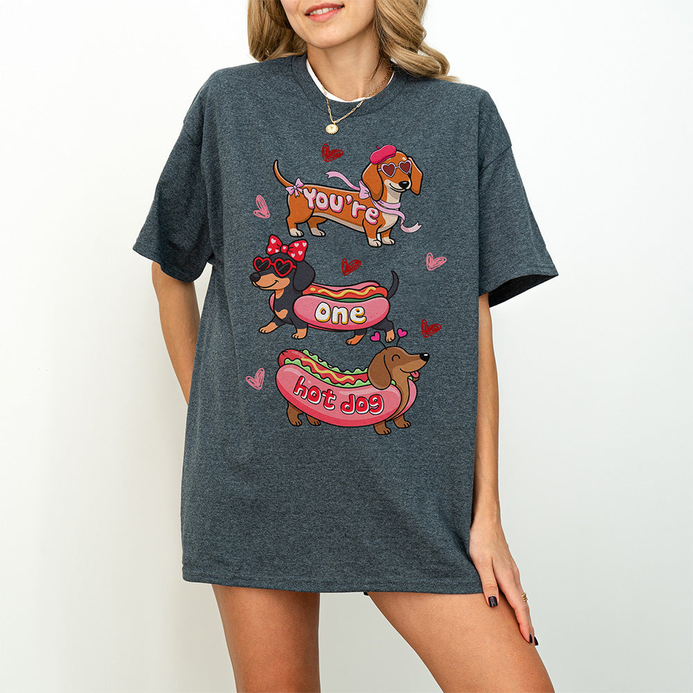 Cute Hot Dog Dachshund Valentine Shirt