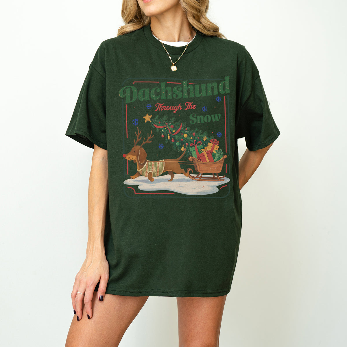 Dachshund Through the Snow Christmas Shirt