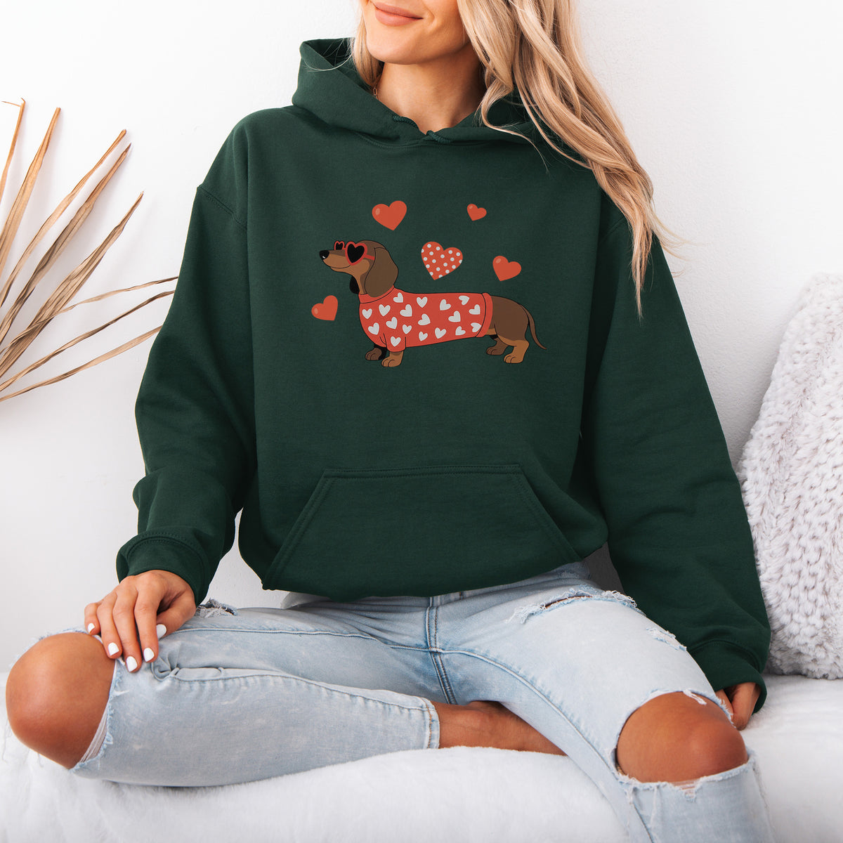 Valentine Dachshund Love Hoodie