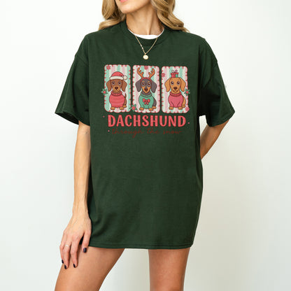 Dachshund Through the Snow Trio Christmas Shirt