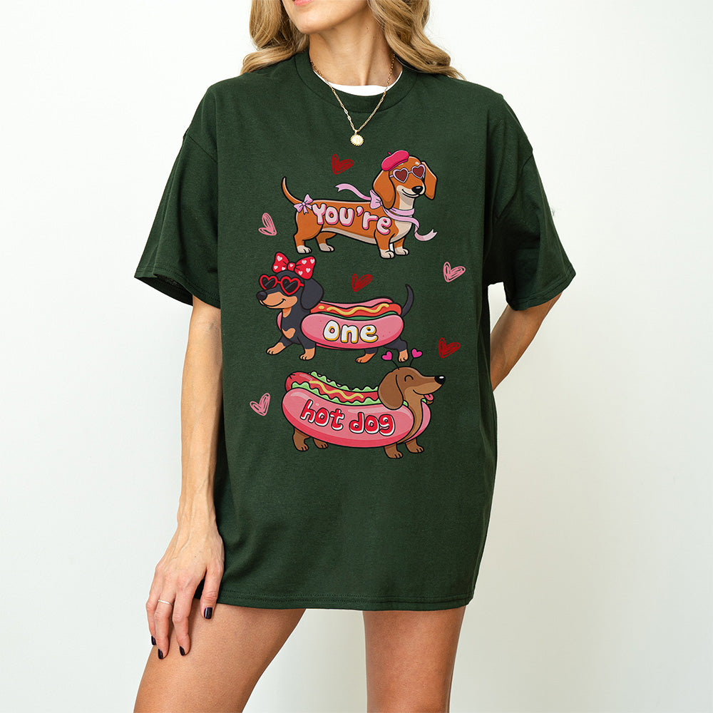 Cute Hot Dog Dachshund Valentine Shirt