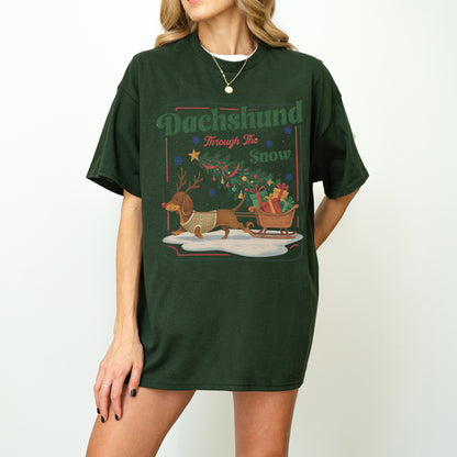 Dachshund Through the Snow Christmas Shirt
