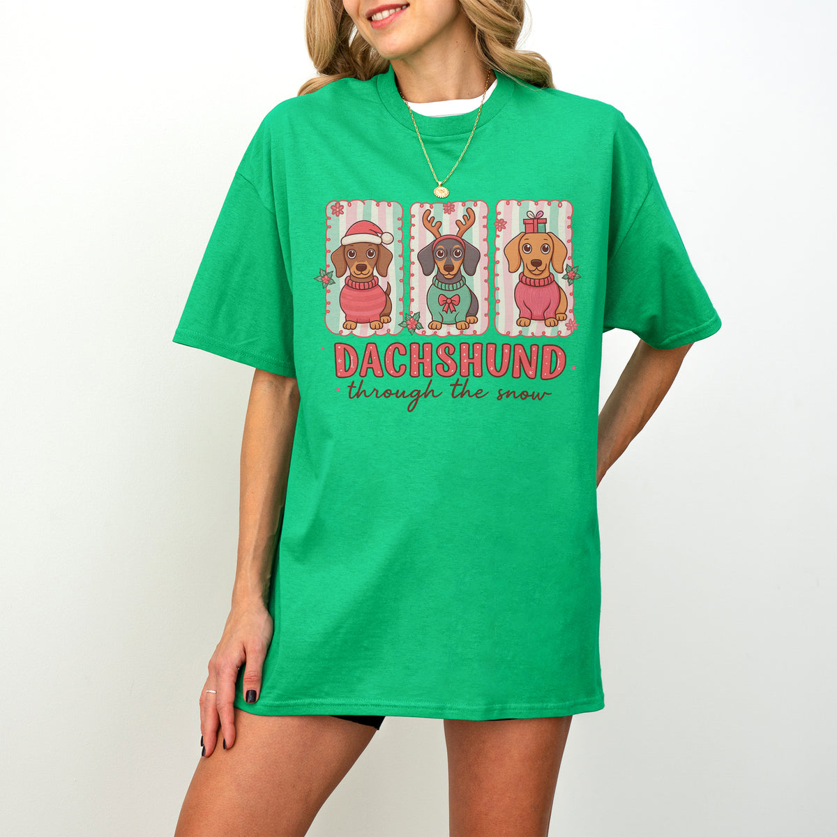 Dachshund Through the Snow Trio Christmas Shirt
