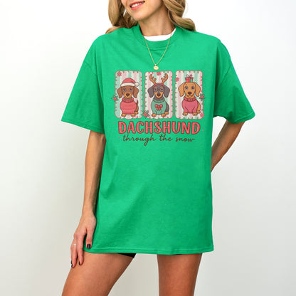 Dachshund Through the Snow Trio Christmas Shirt