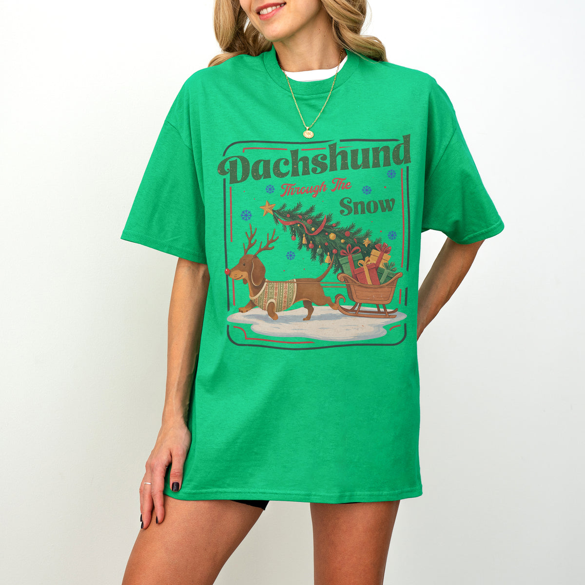Dachshund Through the Snow Christmas Shirt