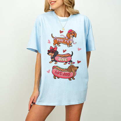 Cute Hot Dog Dachshund Valentine Shirt