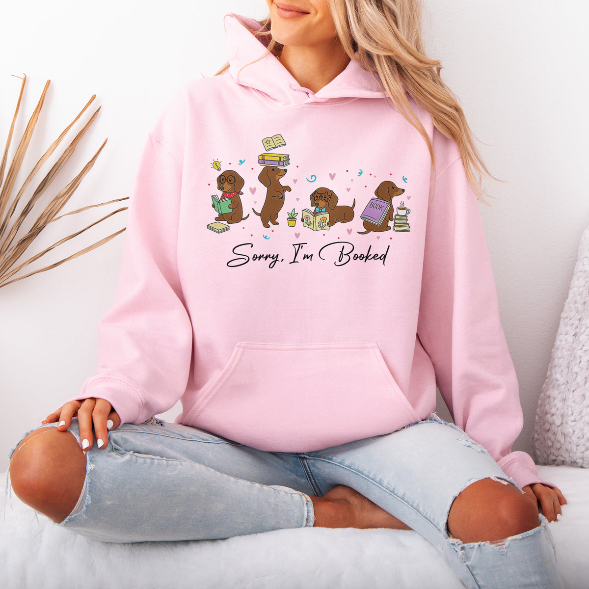 Sorry I'm Booked Dachshund Hoodie – Book Lover Doxie Gift