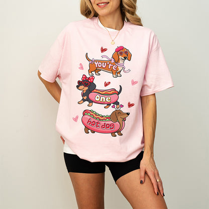 Cute Hot Dog Dachshund Valentine Shirt