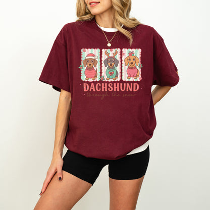 Dachshund Through the Snow Trio Christmas Shirt