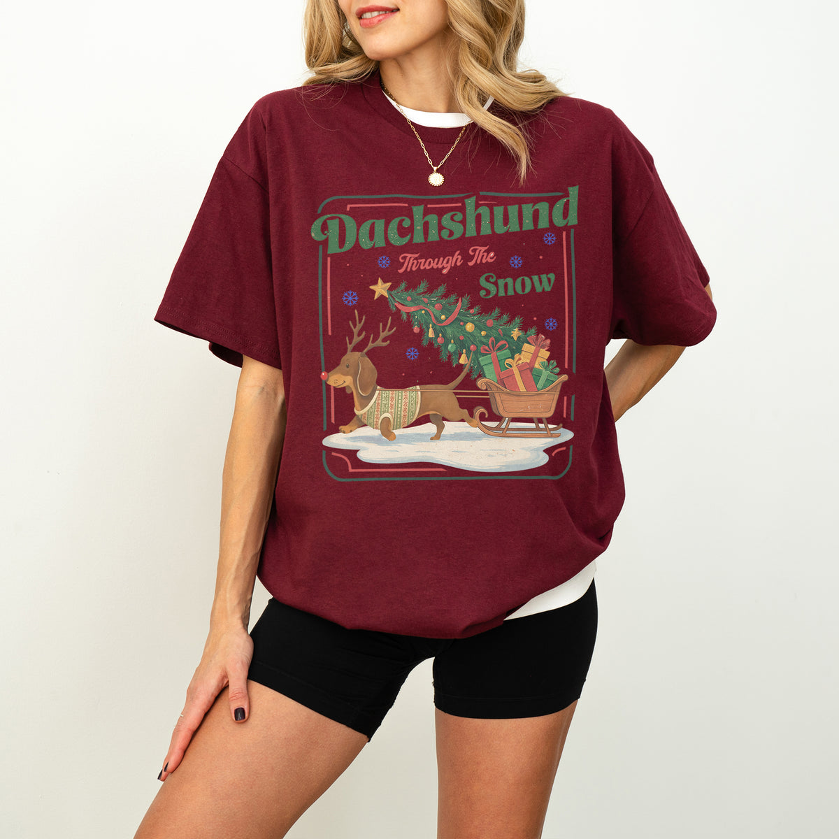Dachshund Through the Snow Christmas Shirt