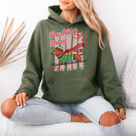 Dashing Through the Snow Dachshund Christmas Hoodie – Warm, Festive & Wiener Cute