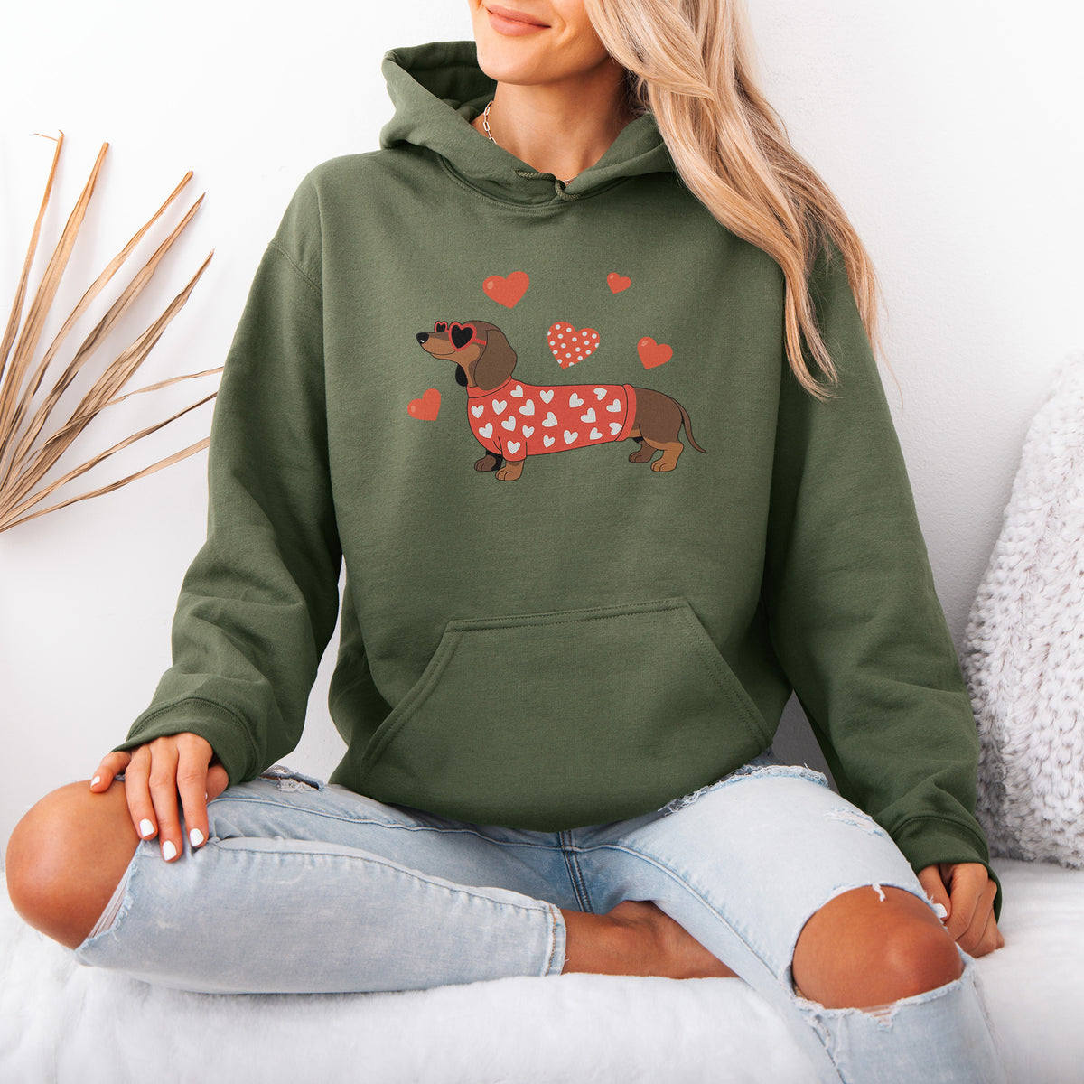 Valentine Dachshund Love Hoodie