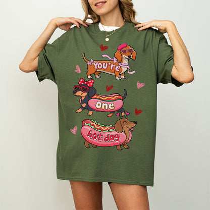 Cute Hot Dog Dachshund Valentine Shirt