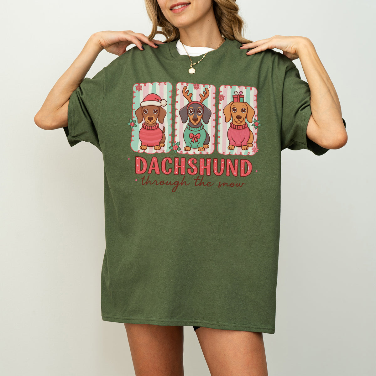 Dachshund Through the Snow Trio Christmas Shirt
