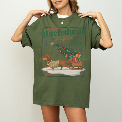 Dachshund Through the Snow Christmas Shirt