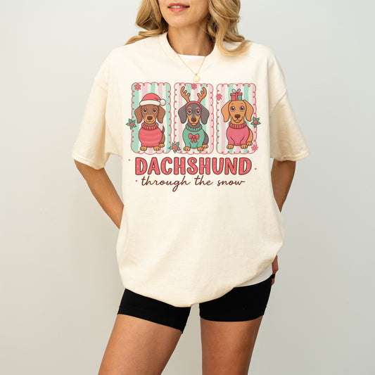 Dachshund Through the Snow Trio Christmas Shirt