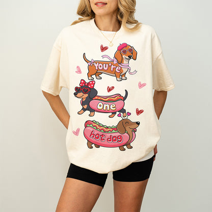 Cute Hot Dog Dachshund Valentine Shirt