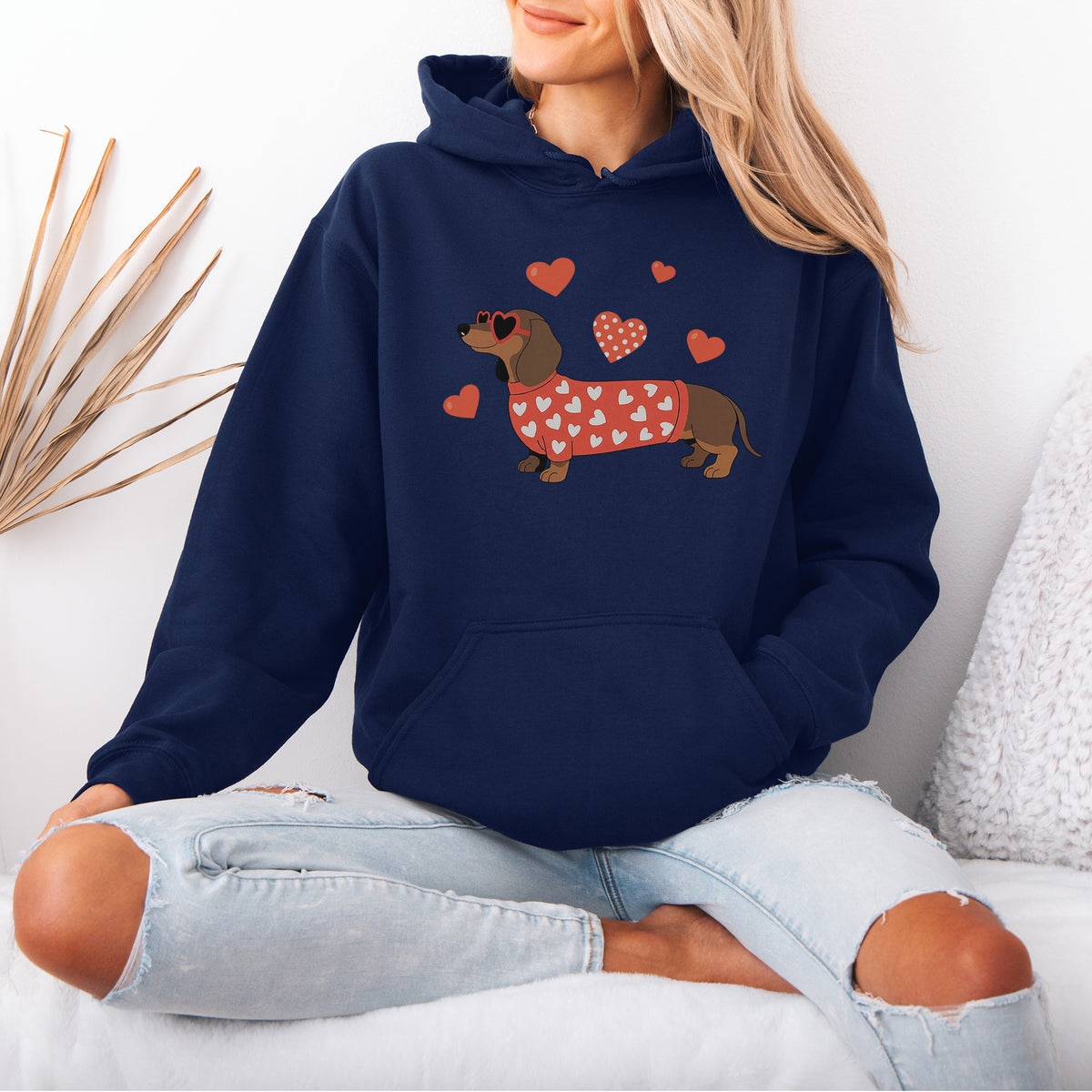 Valentine Dachshund Love Hoodie