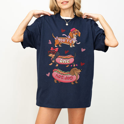 Cute Hot Dog Dachshund Valentine Shirt
