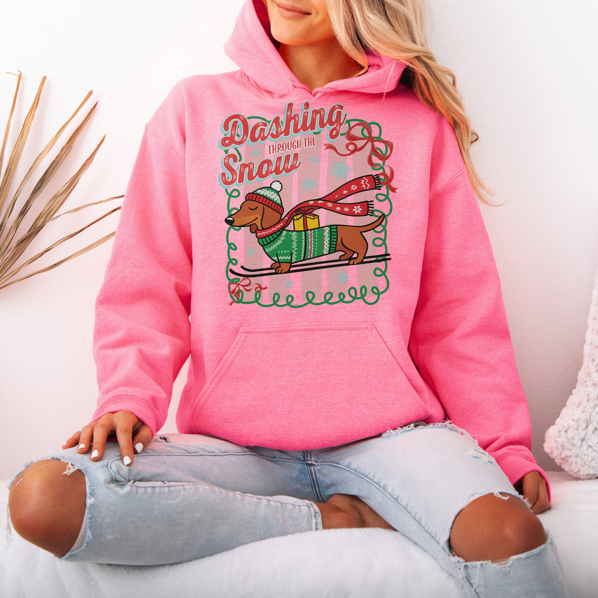 Dashing Through the Snow Dachshund Christmas Hoodie