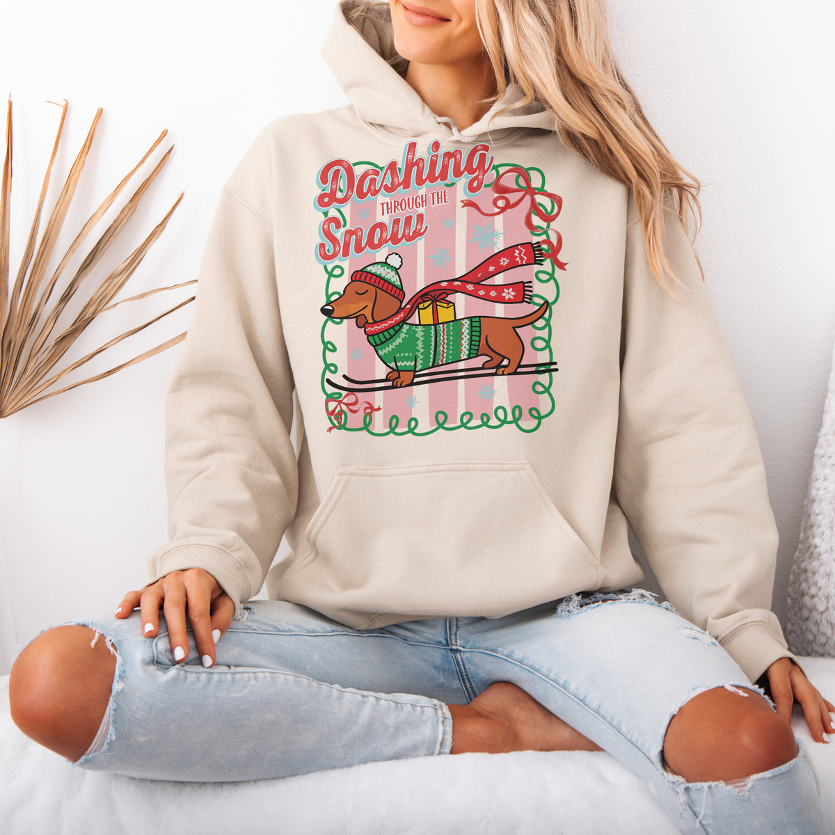 Dashing Through the Snow Dachshund Christmas Hoodie