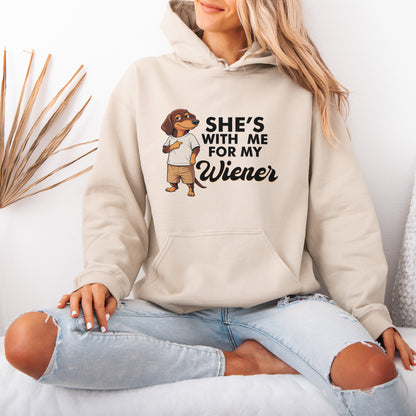 She’s With Me For My Wiener Dachshund Hoodie