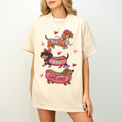 Cute Hot Dog Dachshund Valentine Shirt
