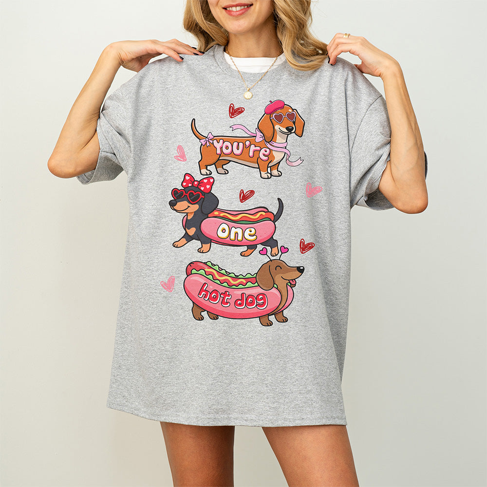 Cute Hot Dog Dachshund Valentine Shirt